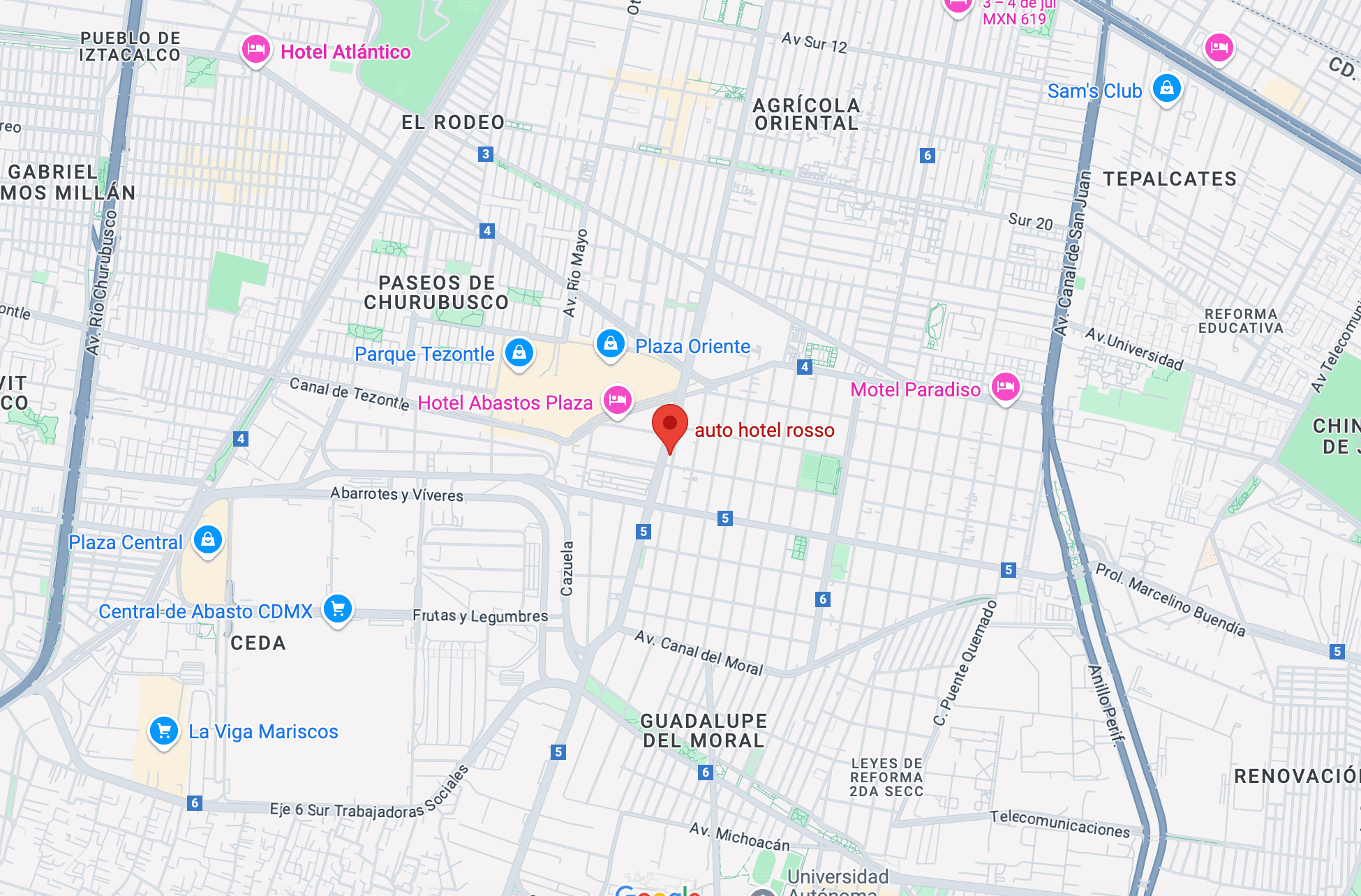 Mapa de ubicación - Autohotel Rosso