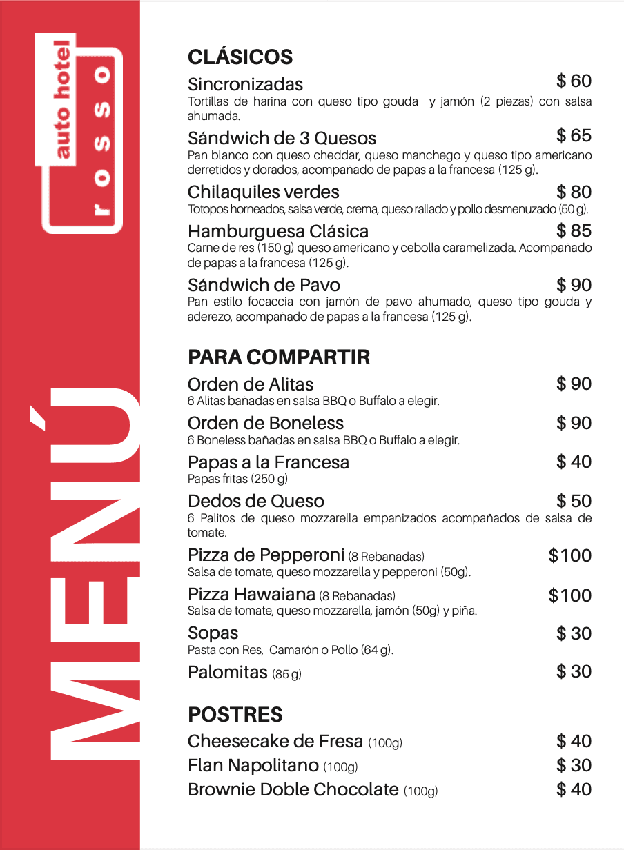 Menú Página 1